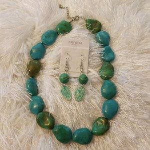 Turquoise Necklace and Earrings
